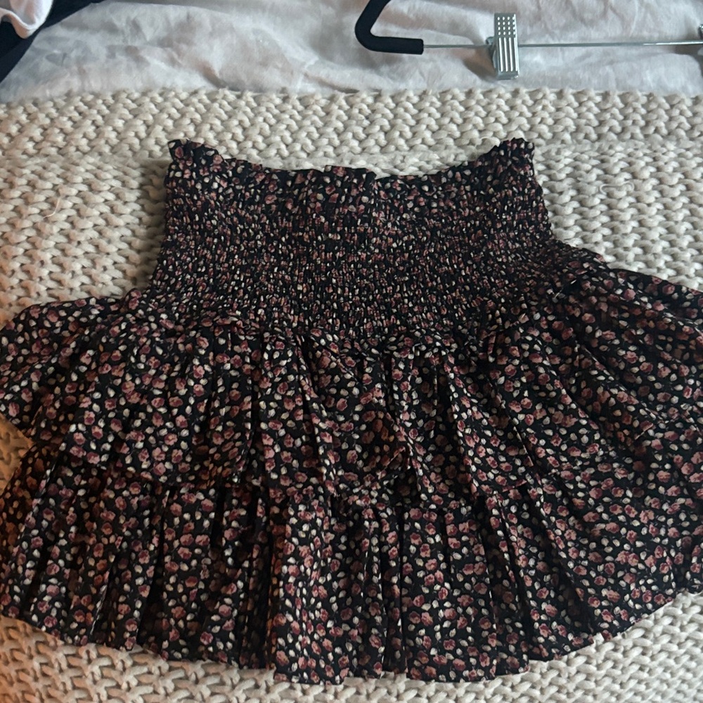 Floral Black Skirt
